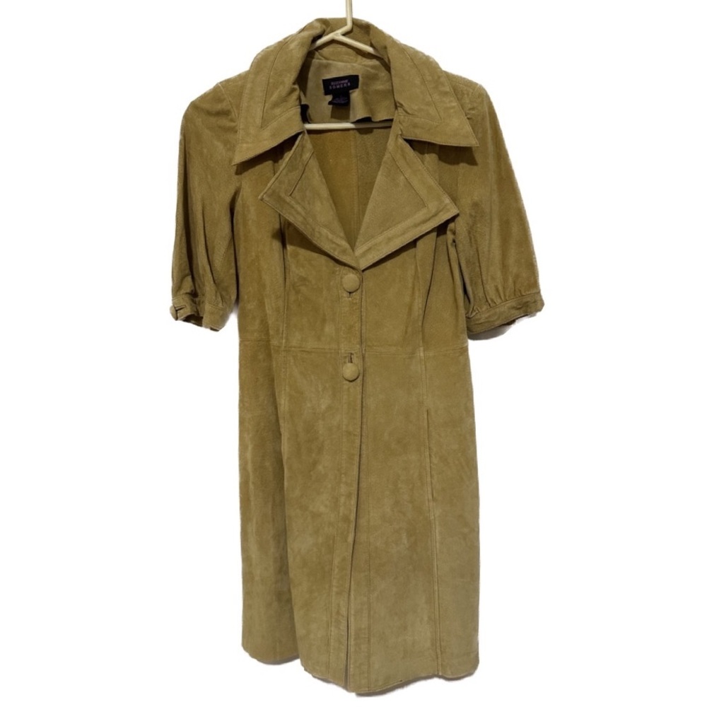 Suede Leather Dress Coat
